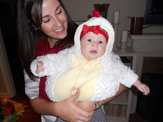 Baby Elena in chicken costume